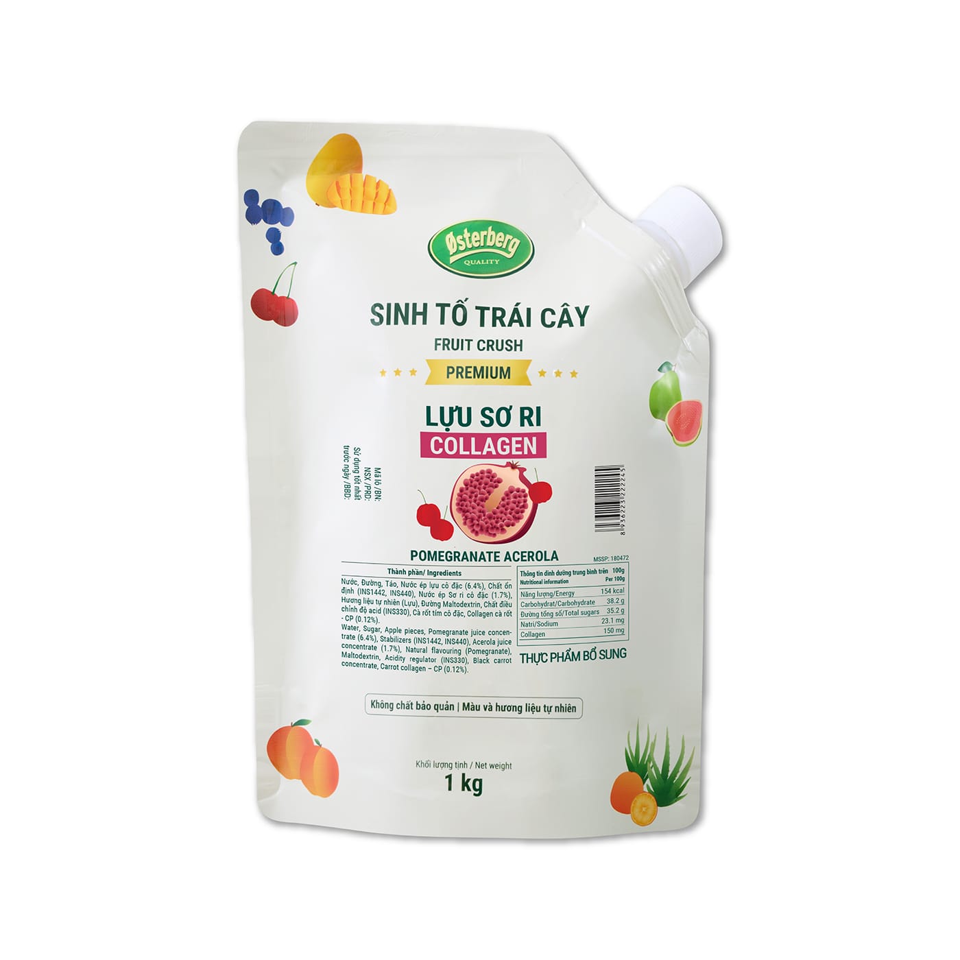 Sinh tố trái cây Osterberg Premium Lựu Sơ ri Collagen Sinh tố trái cây Osterberg Premium Lựu Sơ ri Collagen