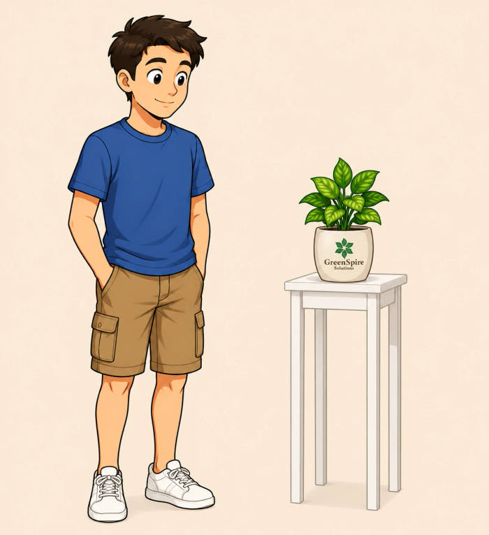 Mr. Gaurav Kapare personally handing over a potted plant to a client