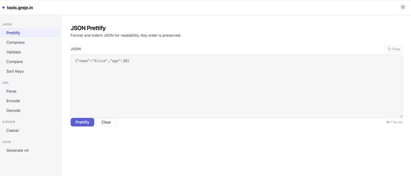 tools.grejo.in project preview