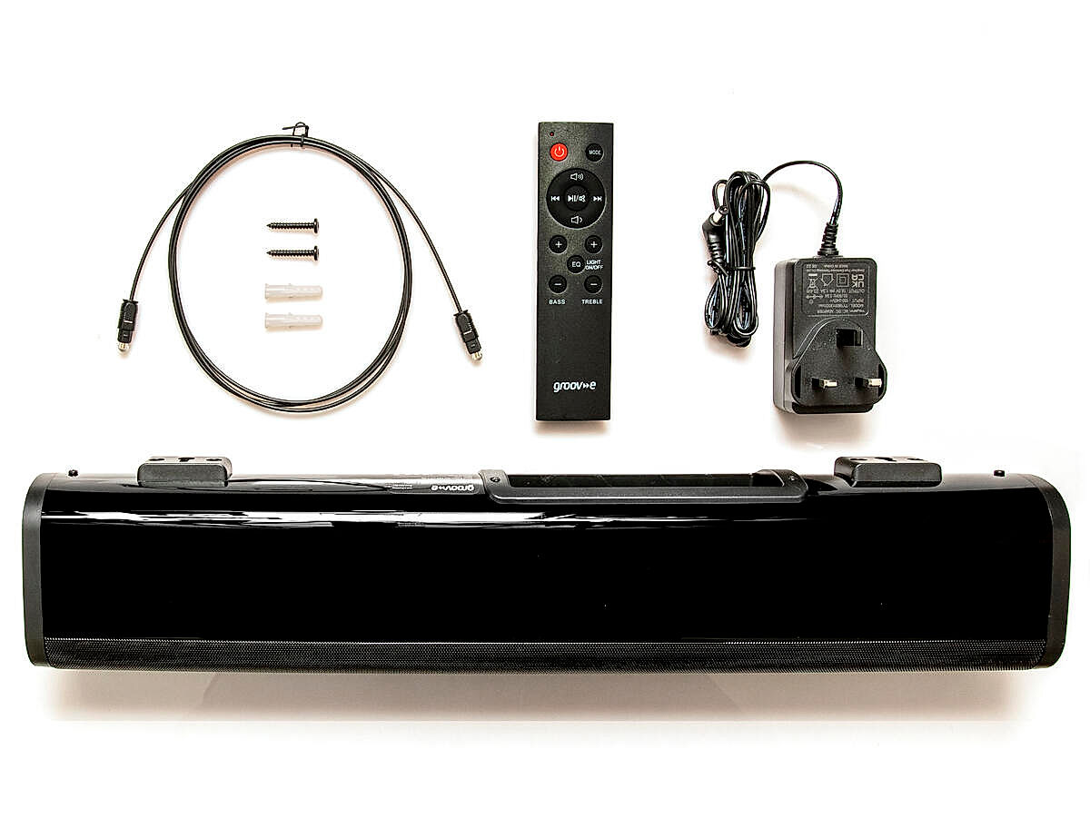 BOX CONTENTS • SOUNDBAR 75 • Remote Control • Power Cable • Optical Cable • Fixing Screws