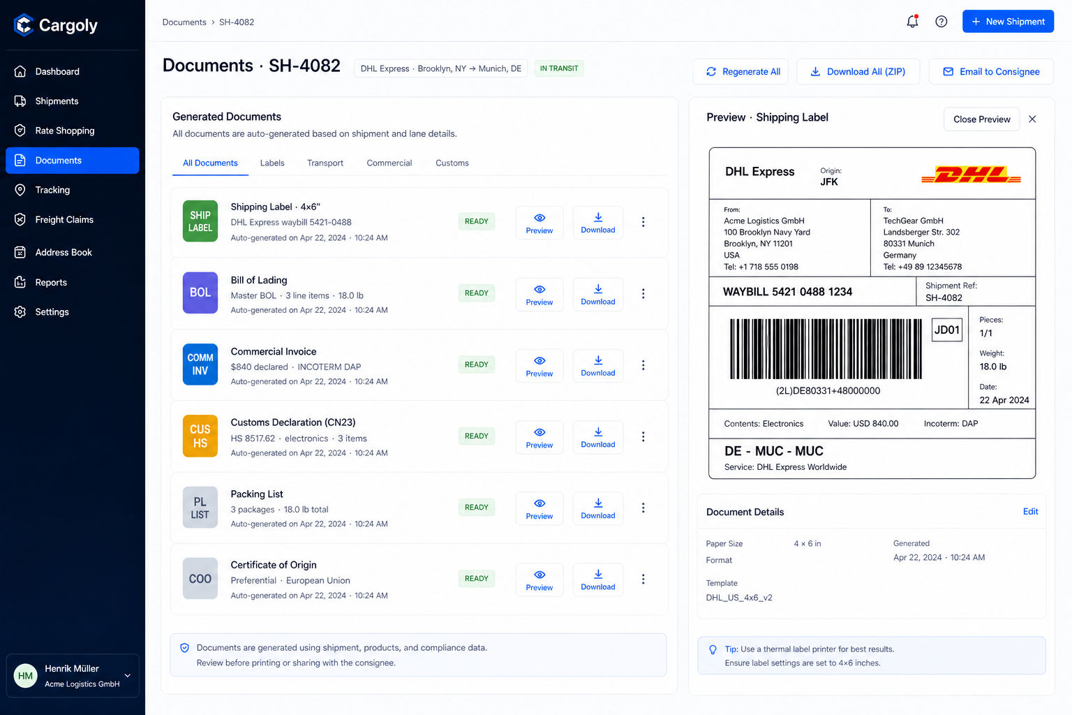 Cargoly – Freight Operations & Shipment Tracking Automation screenshot 3