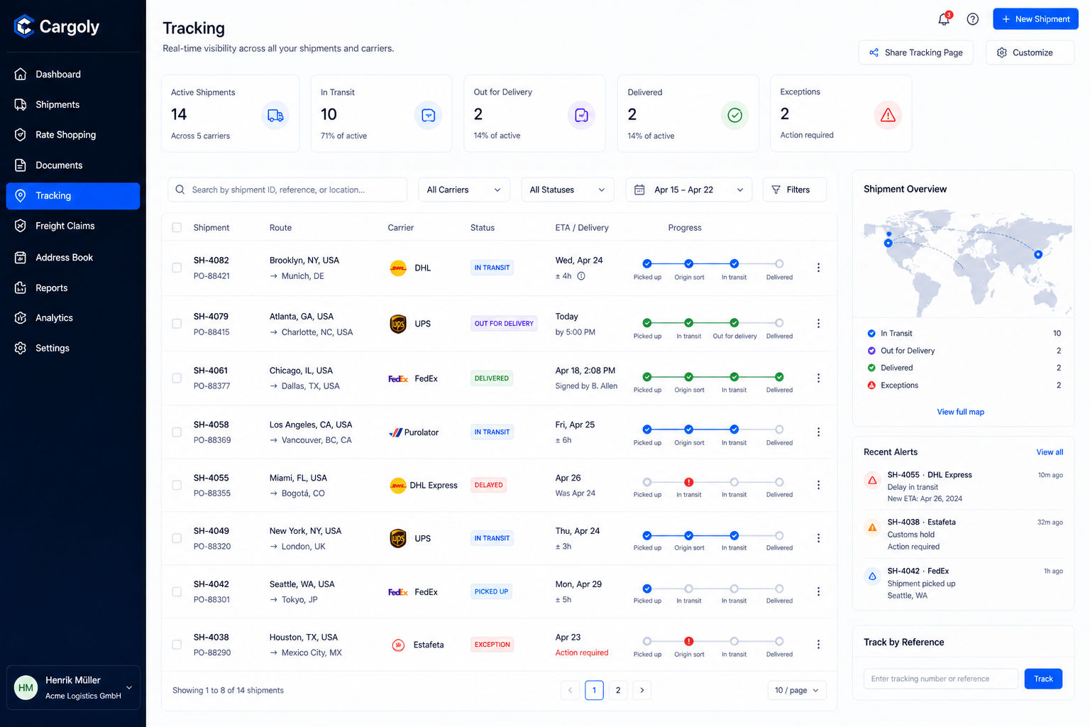 Cargoly – Freight Operations & Shipment Tracking Automation screenshot 2