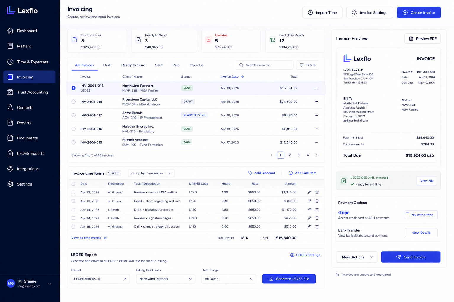 Lexflo – Matter Management & Billing Automation screenshot 3