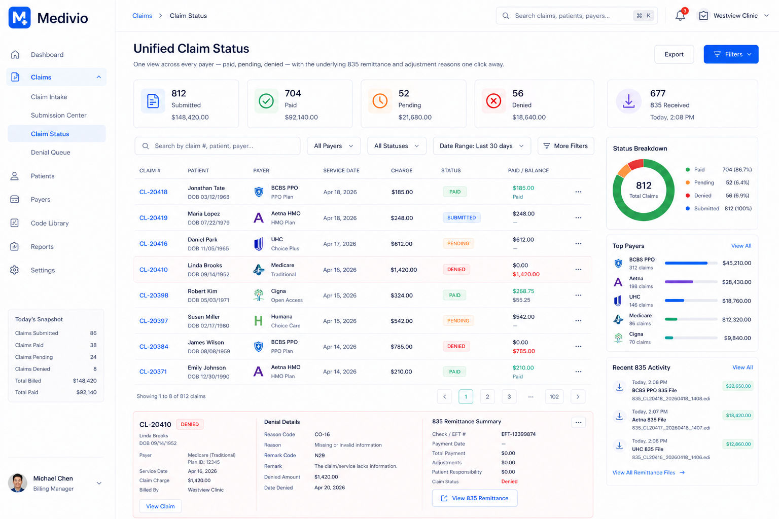 Medivio – Insurance Claims & Medical Billing Automation screenshot 3