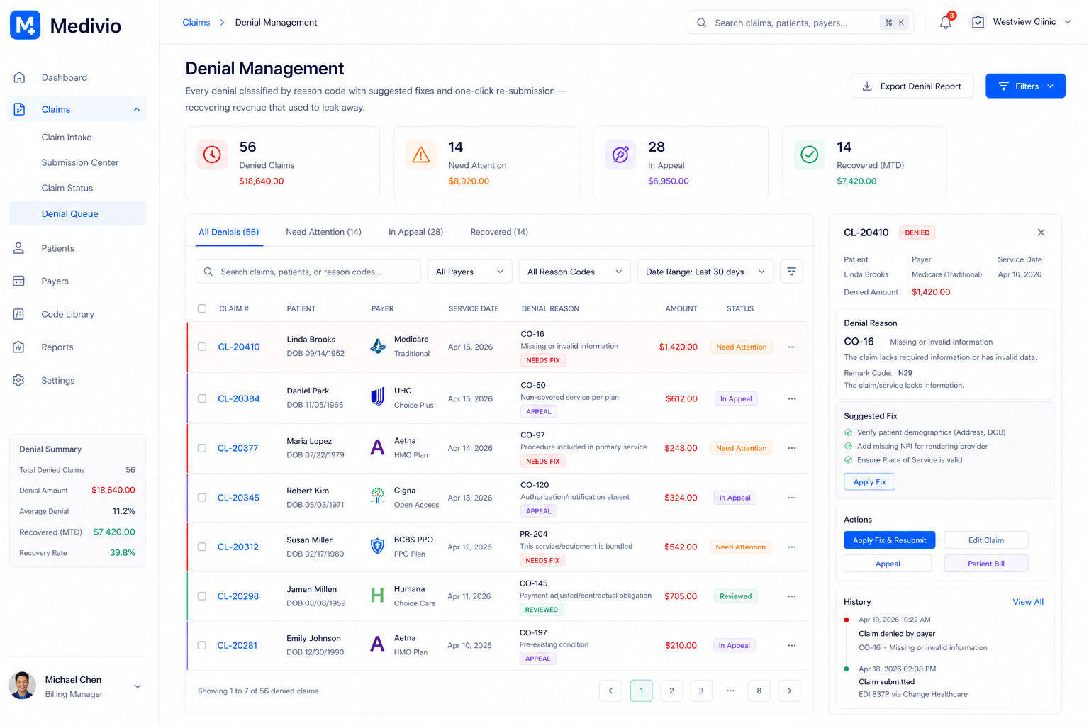 Medivio – Insurance Claims & Medical Billing Automation screenshot 4