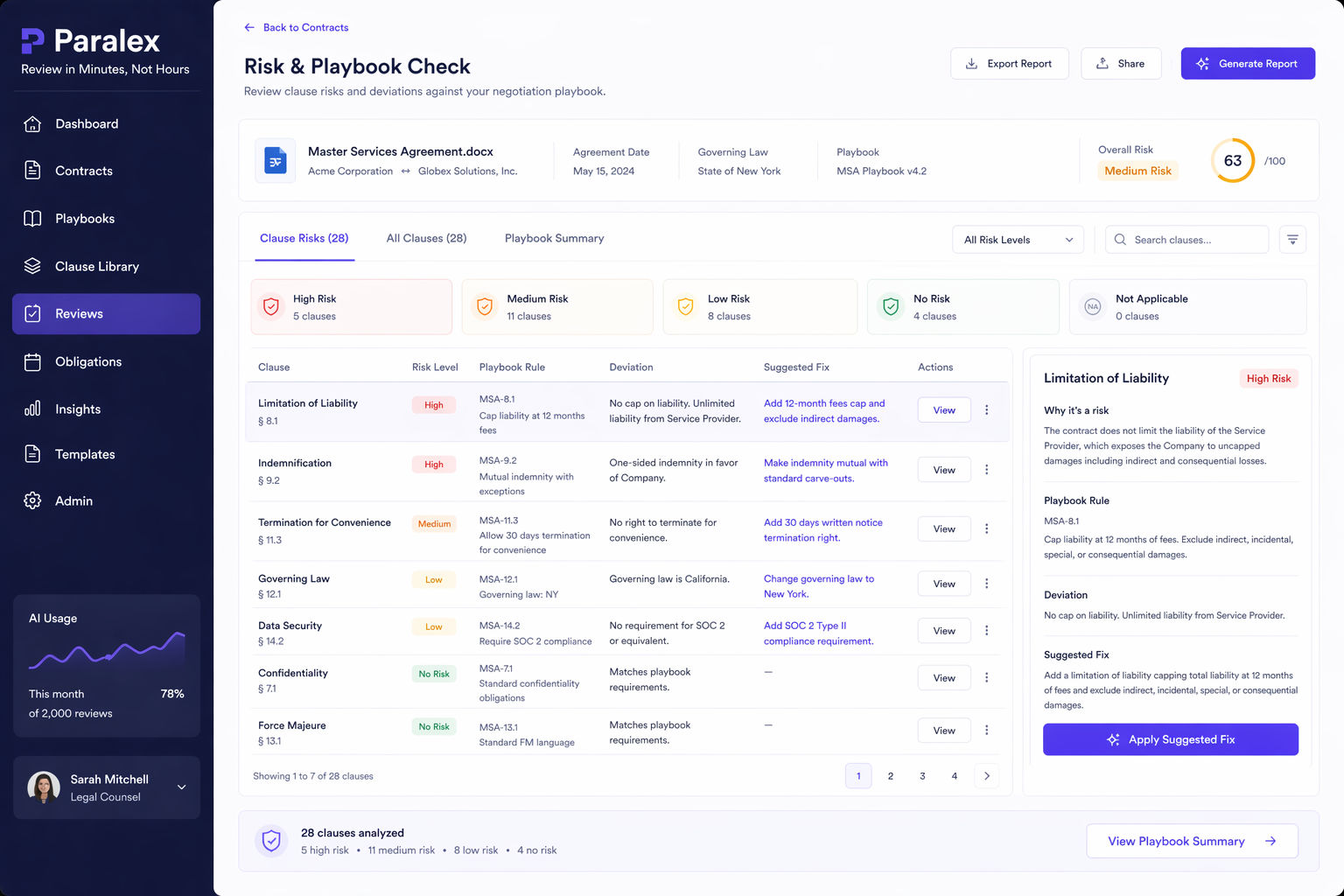 Paralex – Review Contracts in Minutes, Not Hours screenshot 2