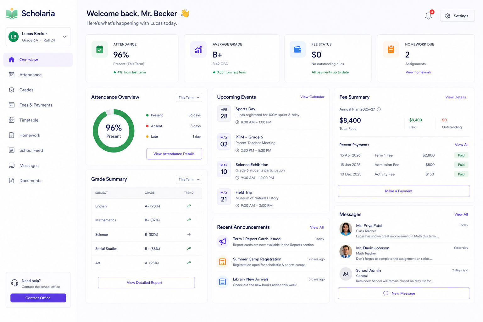 Scholaria – School Operations & Admissions Automation screenshot 4