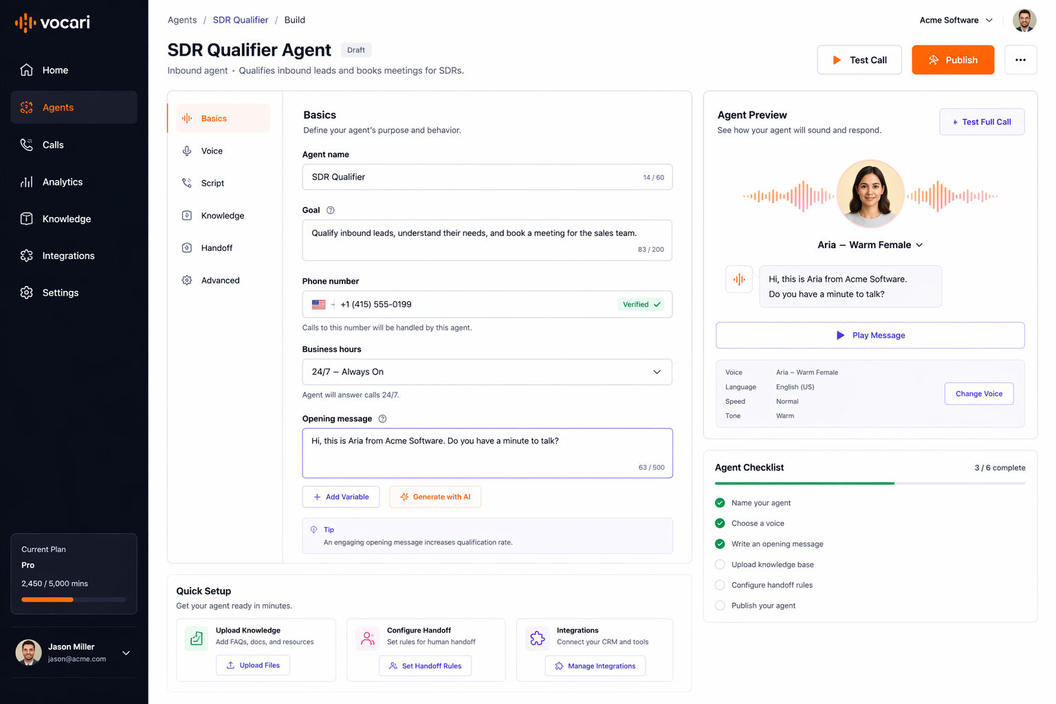 Vocari – AI Voice Agent Platform screenshot 1