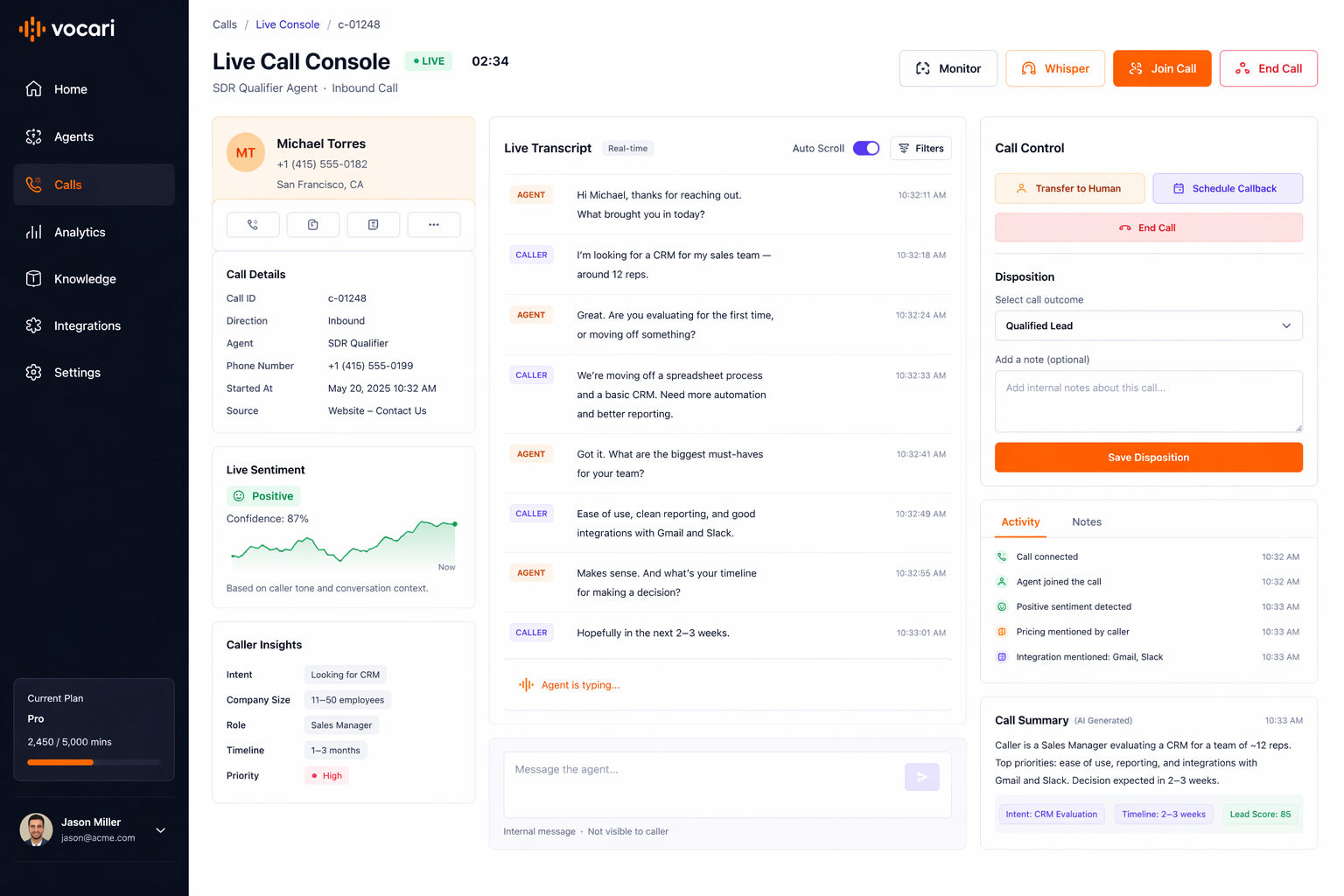 Vocari – AI Voice Agent Platform screenshot 2