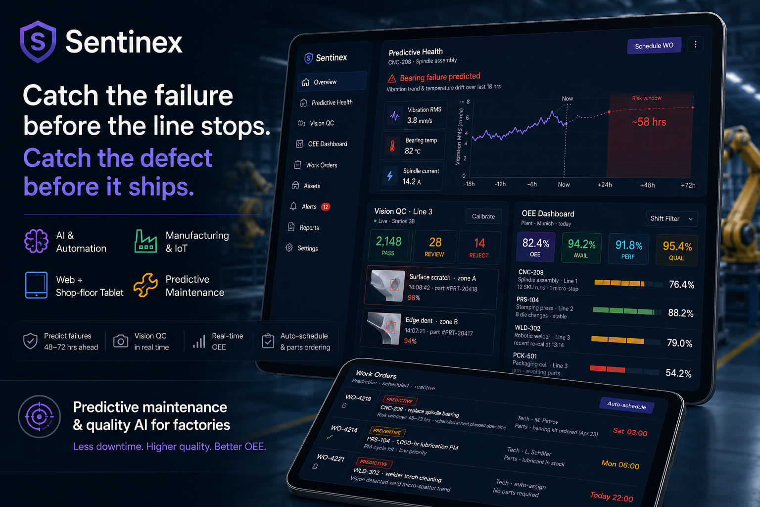 Sentinex – Predictive Maintenance & Quality AI for Factories