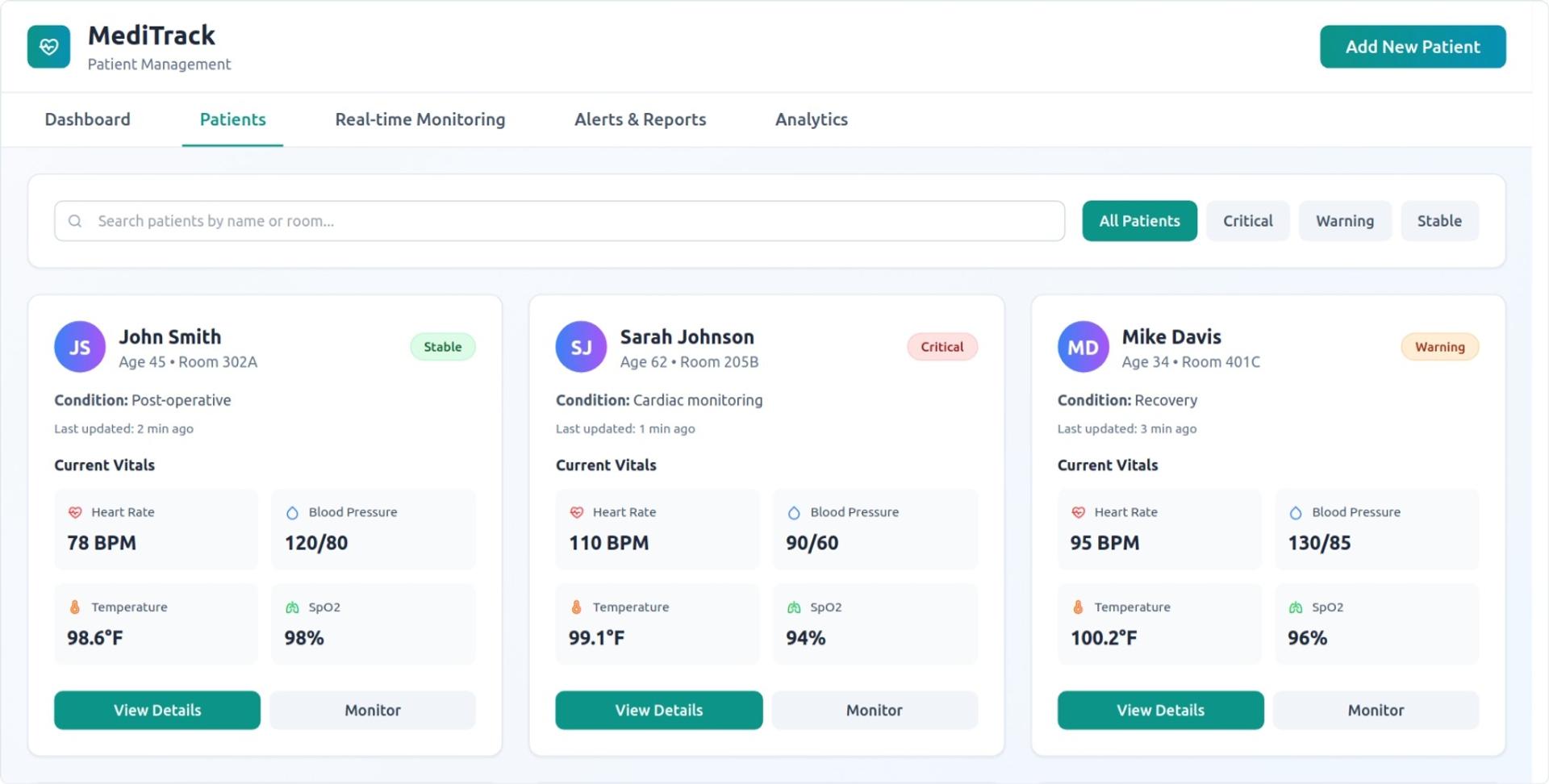 MediTrack - Patient Monitoring System screenshot 2