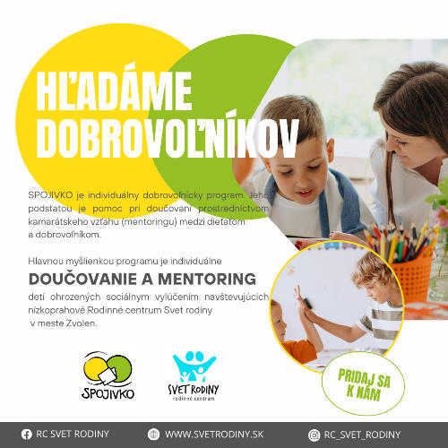 Dobrovoľnícky projekt Spojivko - doučovanie