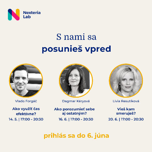 Príležitosť 2-týždňový ONLINE program Nexteria Lab