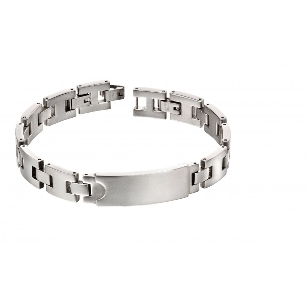 Fred Polished Stainless Steel ID Bar Bracelet Deavesons