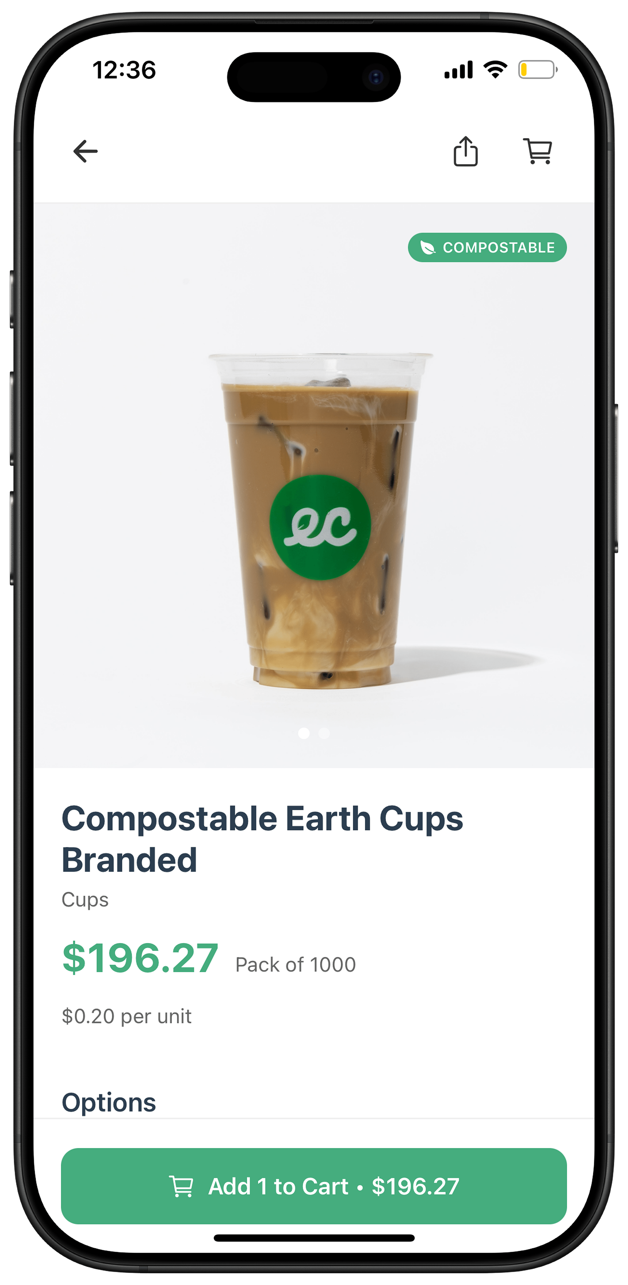 Earth Store app on iPhone