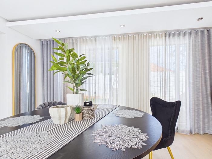 Dining room curtains, full length