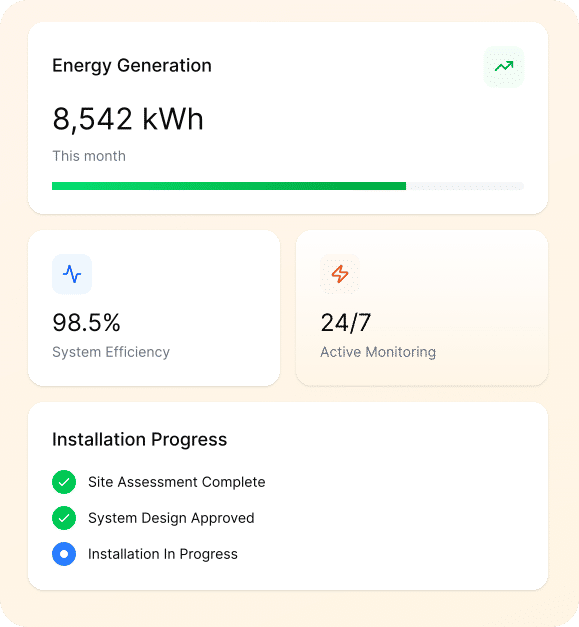 Solar energy generation dashboard