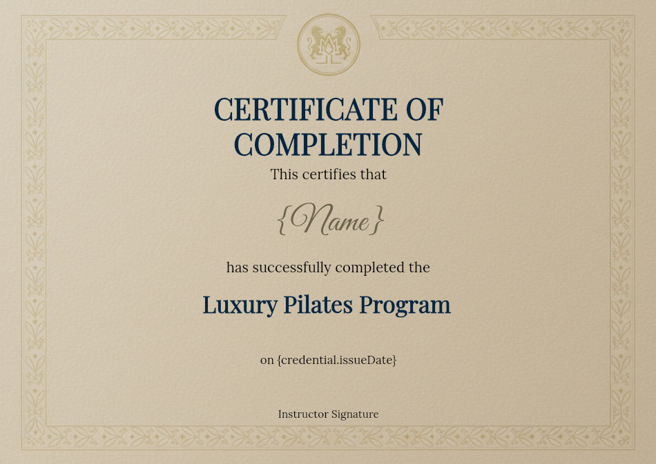 Certificate of Completion