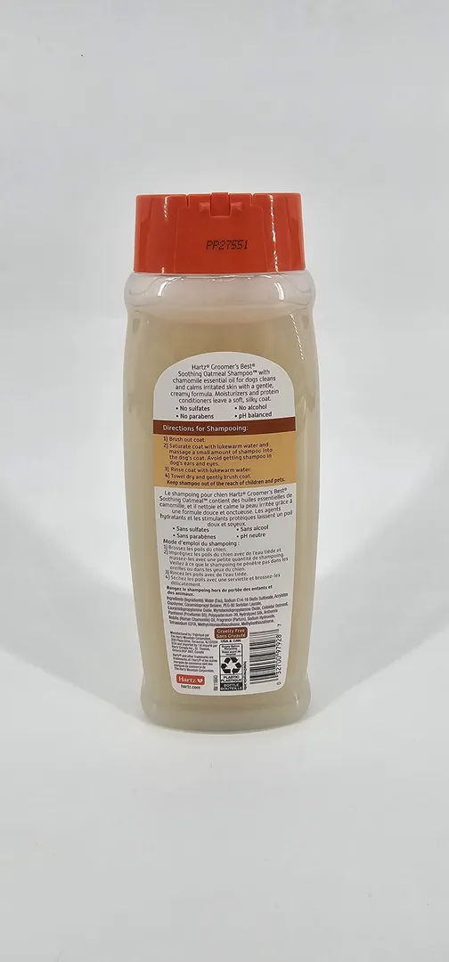 HARTZ GROOMERS BEST EXTRA GENTLE SOOTHING OATMEAL SHAMPOO MANZANILLA 532 ML - Imagen 2