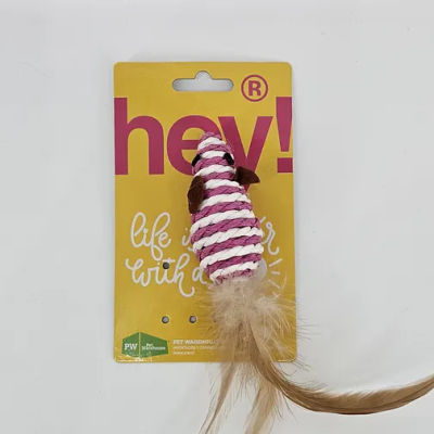 HEY RATON CON CUERDA Y PLUMAS