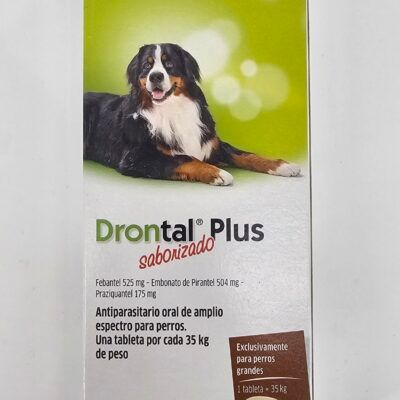 DRONTAL PLUS PERRO RAZA GRANDE SOBRE 35 KG - SOLVET - FRONT
