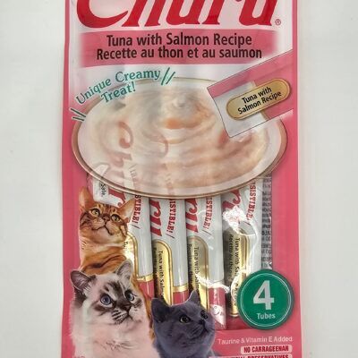 CHURU PURÉ DE ATÚN Y SALMON TUBOS 4×14g