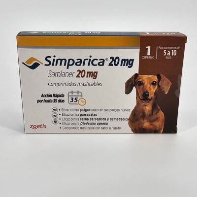 SIMPARICA 20 MG 1 COMP 5 A 10 KG