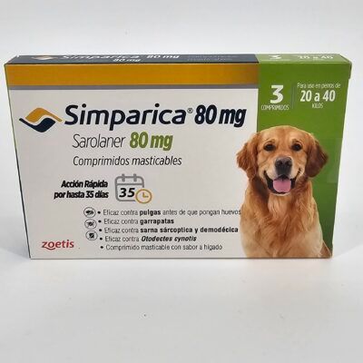 SIMPARICA 80 MG 3 COMP 20 A 40 KG