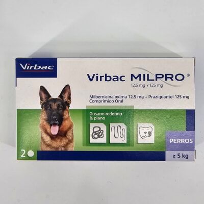 VIRBAC MILPRO PERROS ≥ 5 KG (2 COMPRIMIDOS)