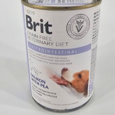 BRIT VETERINARY PERRO LATA DIET GASTRO SALMON Y ARVEJA 400 GR