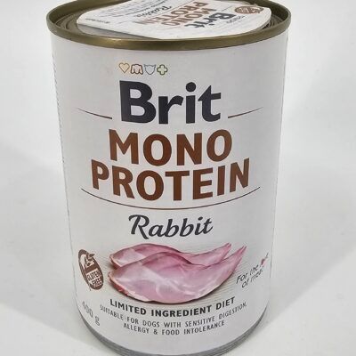 BRIT MONO PROTEIN PERRO LATA CONEJO 400 GR