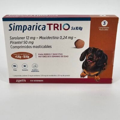 SIMPARICA TRIO 5 - 10 KG X 3 (CPR)