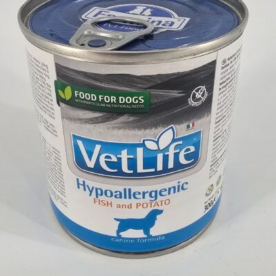 VET LIFE PERRO LATA HIPOALERGENICO PESCADO Y PAPA 300 GR