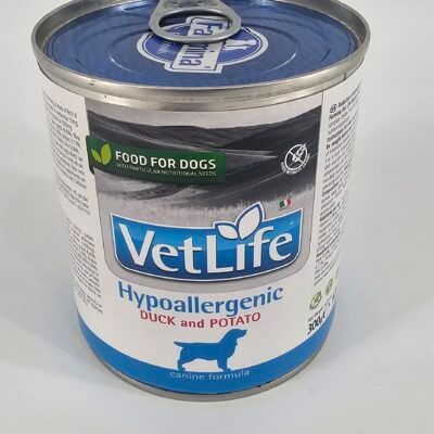 VET LIFE PERRO LATA HIPOALERGENICO PATO Y PAPA 300 GR