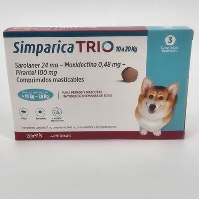 SIMPARICA TRIO 10 - 20 KG X 3 (CPR)