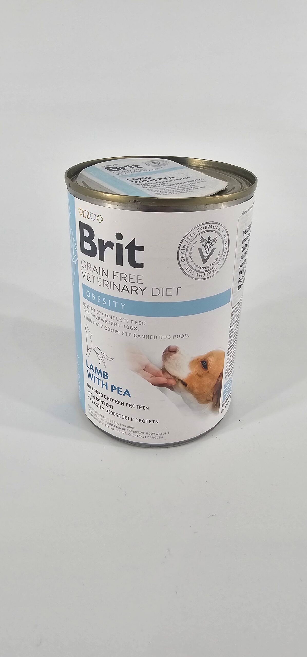 BRIT VETERINARY PERRO LATA OBESITY CORDERO Y ARVEJA 400 GR