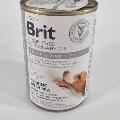 BRIT VETERINARY PERRO LATA JOINT - MOBILITY ARENQUE Y ARVEJAS 400 GR
