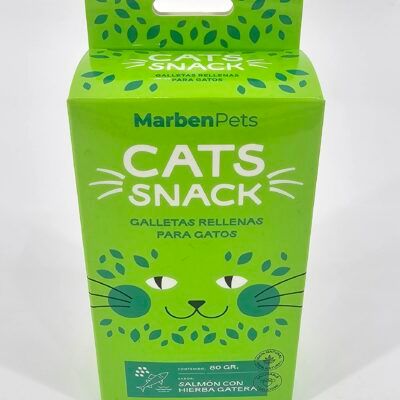 MARBENPETS CATS SNACK SALMON CON HIERBA GATERA 80 GR
