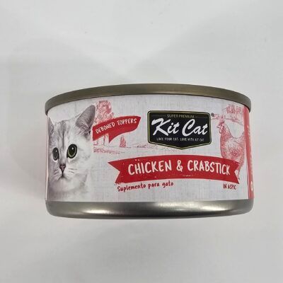 KIT CAT LATA GATO POLLO Y CANGREJO 70 GR