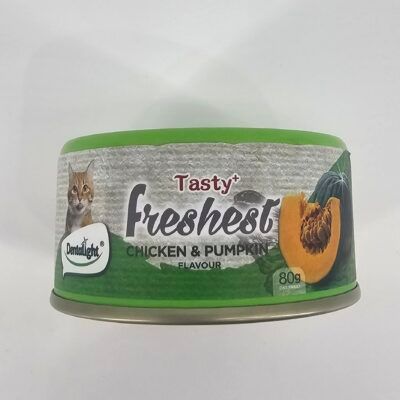 TASTY FRESHEST LATA GATO POLLO Y ZAPALLO 80 GR