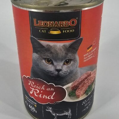 LEONARDO GATO LATA TERNERA 400 GR
