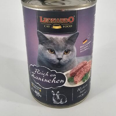LEONARDO GATO LATA CONEJO 400 GR