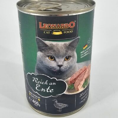 LEONARDO GATO LATA PATO 400 GR