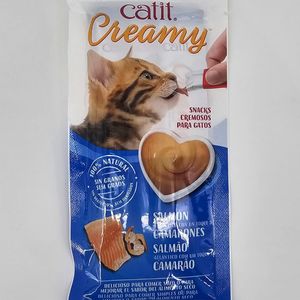 CATIT CREAMY GATO SALMON Y CAMARONES X 4 (U)