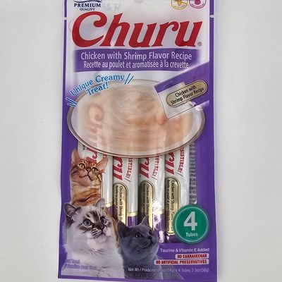 CHURU GATO POLLO CON CAMARON 14 GR X 4 (U)