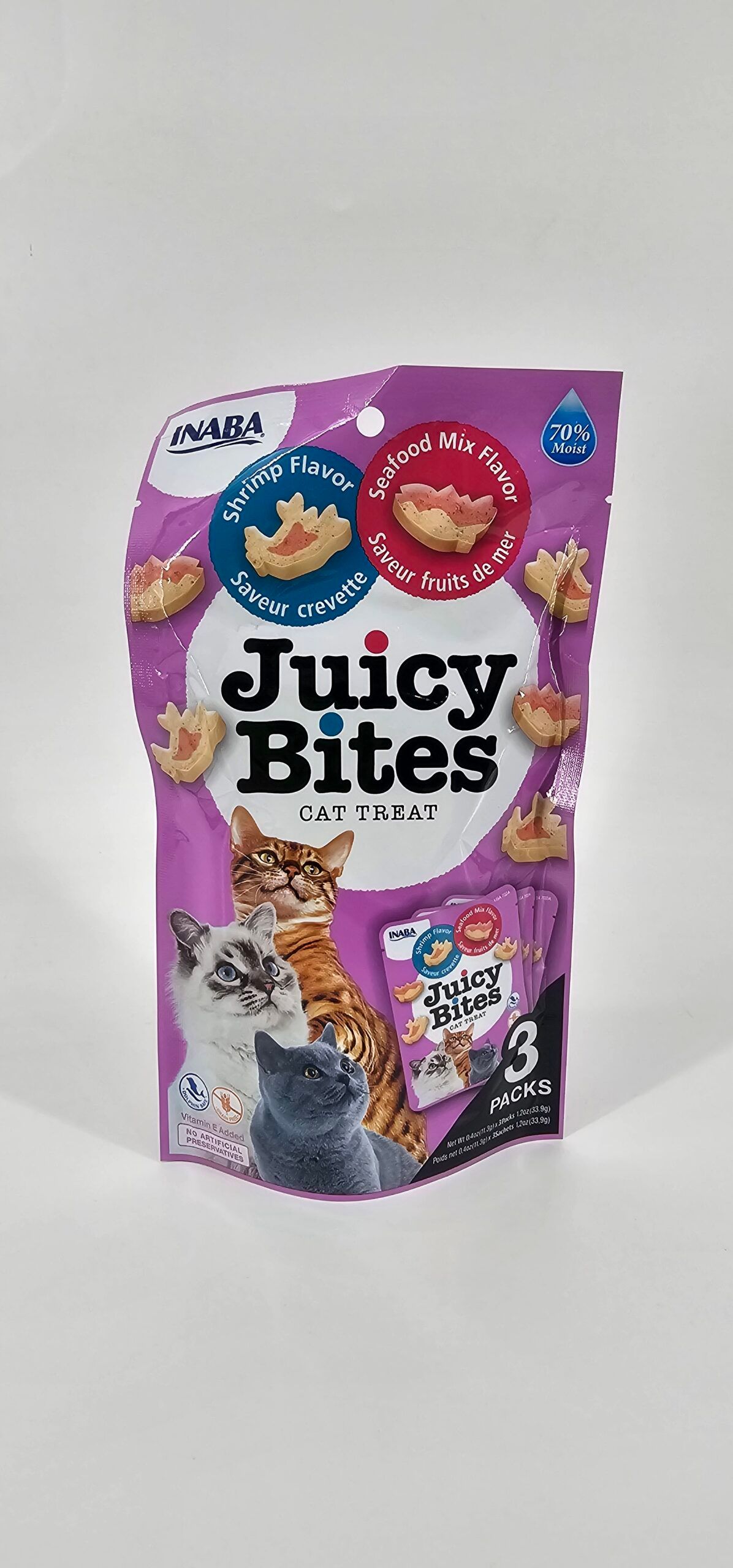 INABA JUICY BITES GATO CAMARON Y MIX DE MARISCOS X 3 (PACKS)