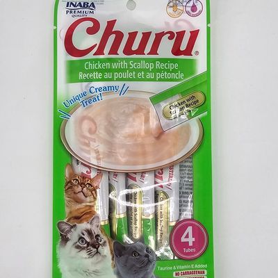 CHURU GATO POLLO CON OSTION 14 GR X 4 (U)