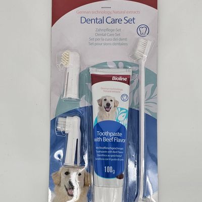BIOLINE DENTAL PERRO KIT HIGIENE SABOR CARNE 100 GR