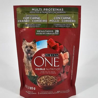 PURINA ONE PERRO VISIBLE NUTRITION MULTI PROTEINAS CARNE POLLO Y CORDERO 85 GR