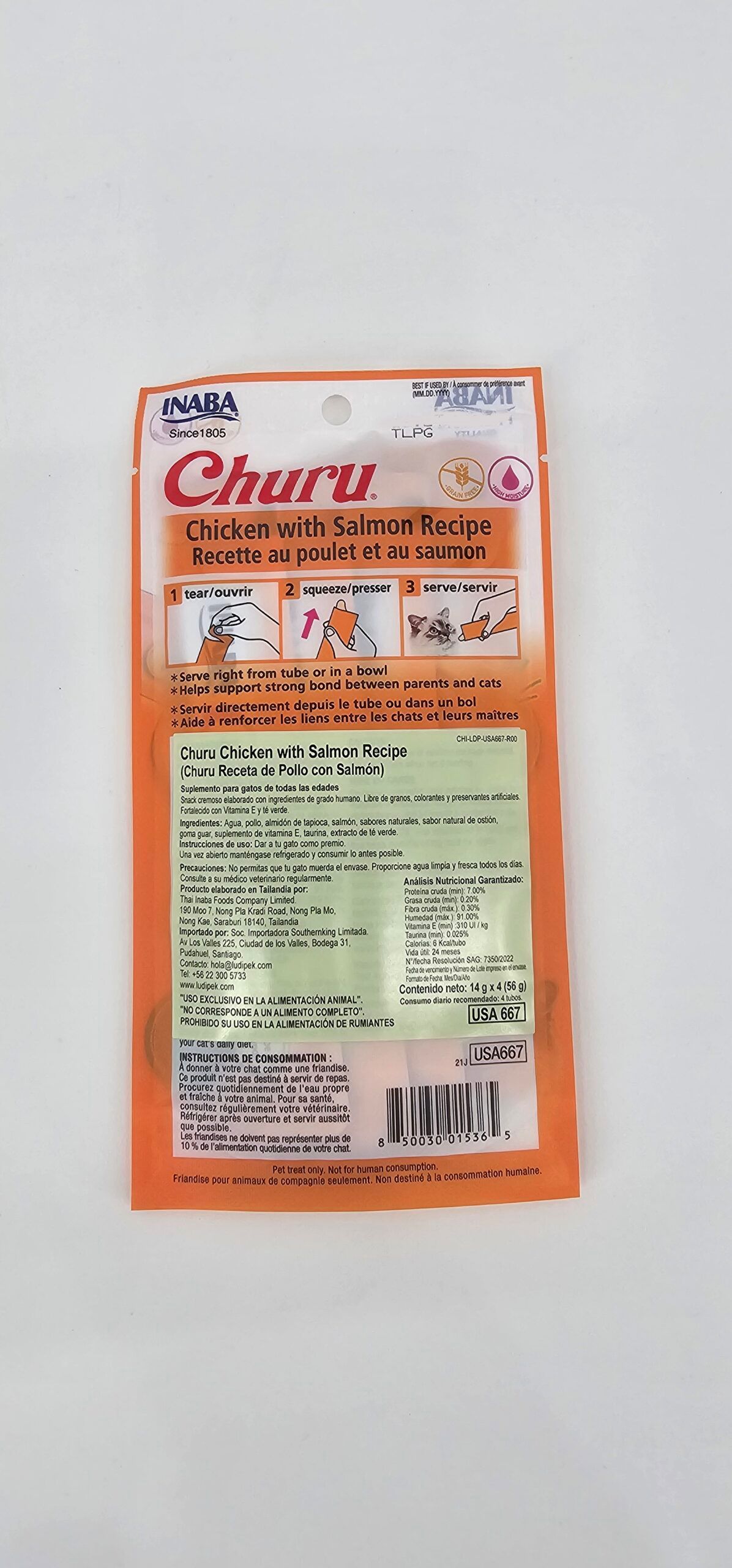 CHURU GATO POLLO CON SALMON 14 GR X 4 (U) - Imagen 2